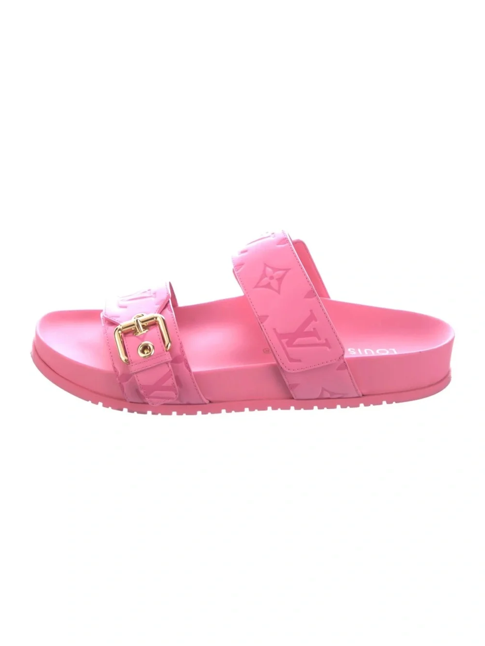 Louis Vuitton Women’s Pink Monogram Double-Strap Slide Sandals